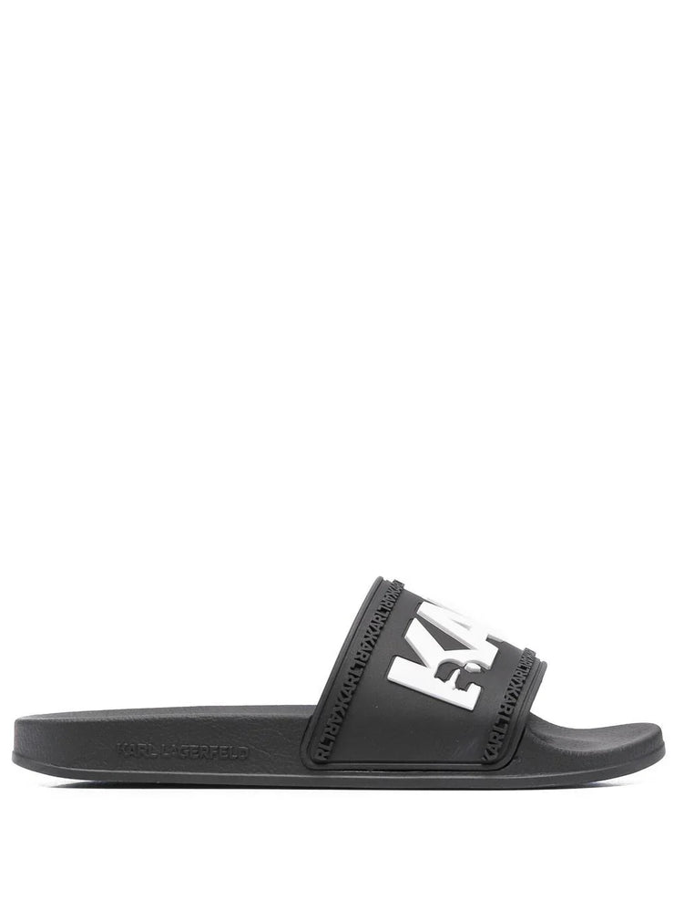 Karl Lagerfeld embossed-logo slides