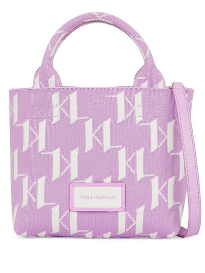 KARL LAGERFELD SMALL K/MONOGRAM KNITTED TOTE BAG