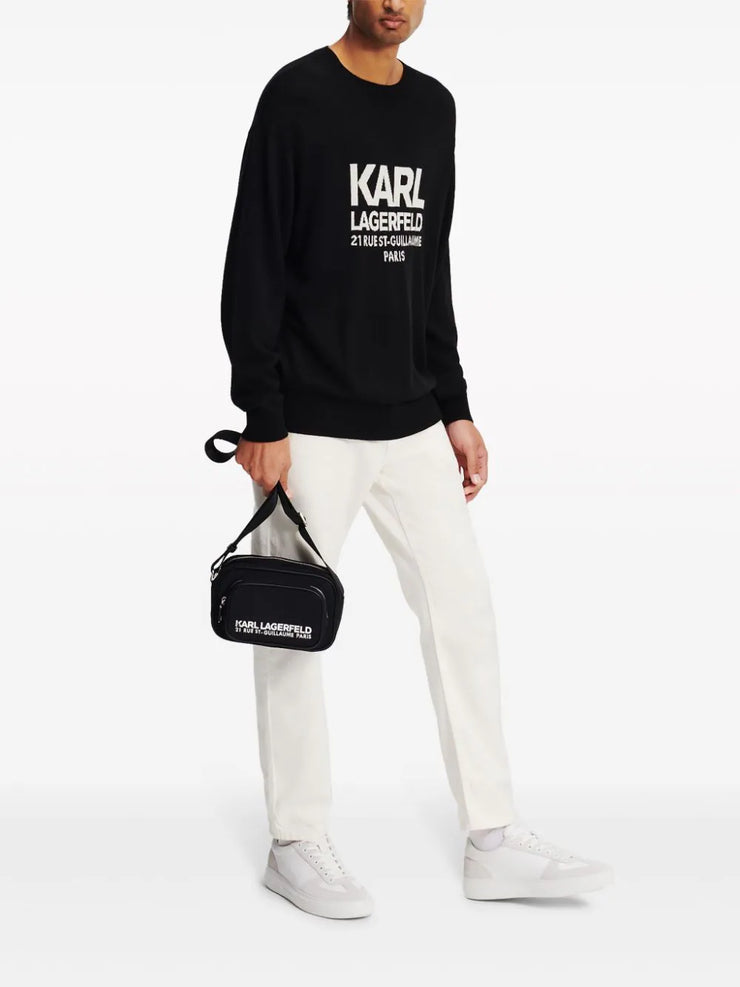 KARL LAGERFELD RUE ST-GUILLAUME INTARSIA WOOL JUMPER