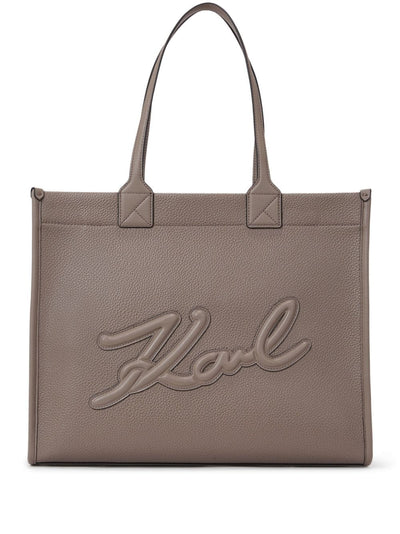 KARL LAGERFELD LARGE K/SKUARE GRAINY TOTE BAG