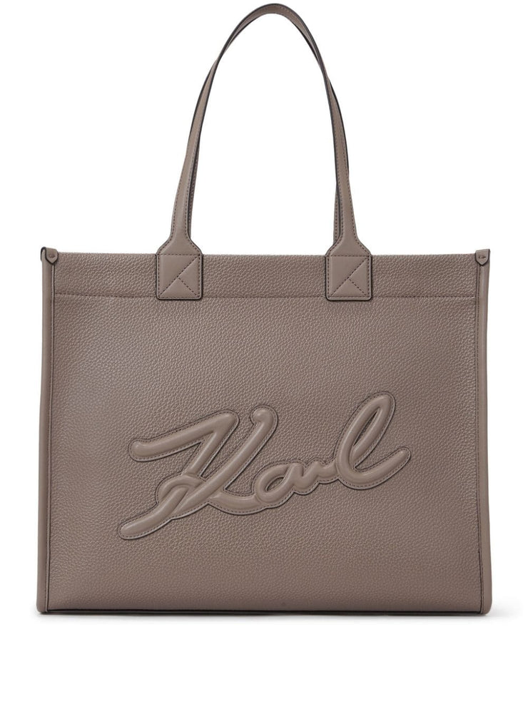 KARL LAGERFELD LARGE K/SKUARE GRAINY TOTE BAG
