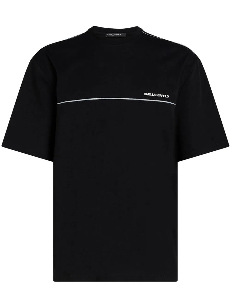 KARL LAGERFELD REFLECTIVE PIPE-LINED T-SHIRT