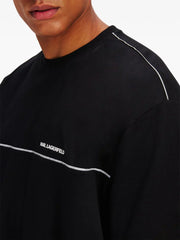 KARL LAGERFELD REFLECTIVE PIPE-LINED T-SHIRT