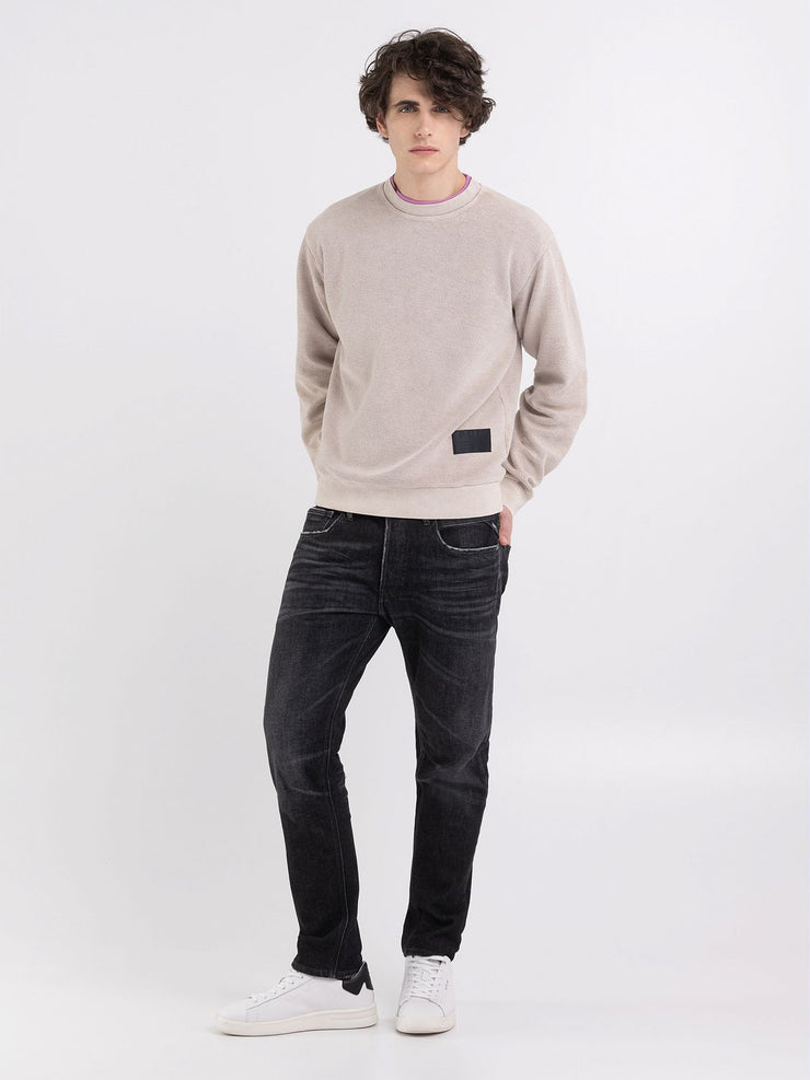 REPLAY CREWNECK SWEATSHIRT IN BRUSHED COTTON