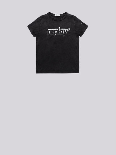 REPLAY ORGANIC COTTON T-SHIRT WITH PRINT