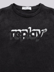 REPLAY ORGANIC COTTON T-SHIRT WITH PRINT
